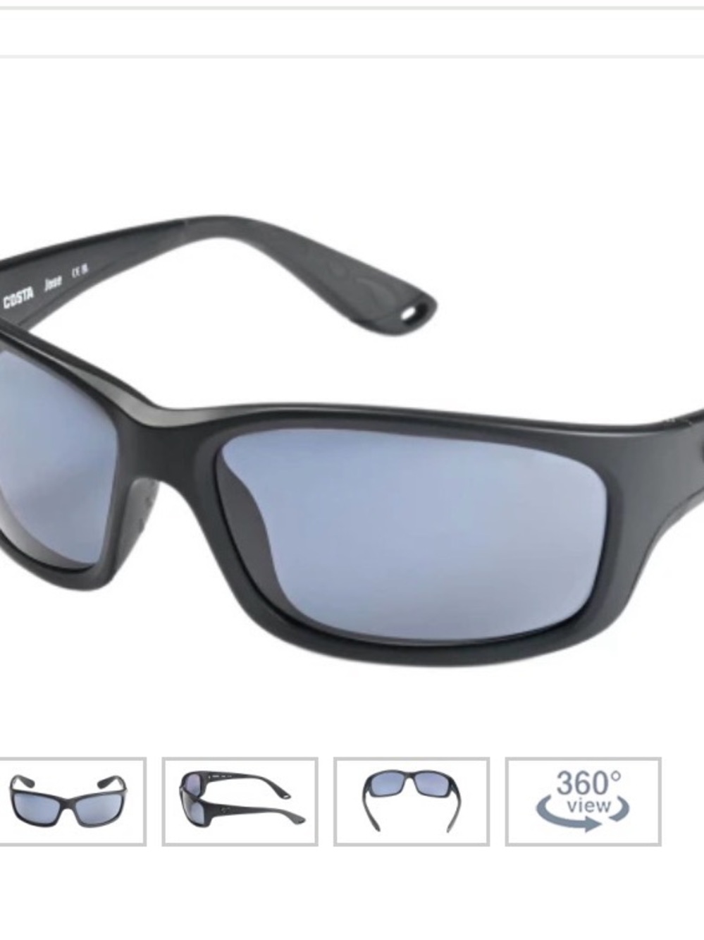 Costa Jose Sunglasses - Black Frame with Blue Lenses